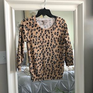 Banana Republic Leopard Print Long Sleeve Sweater SZ S